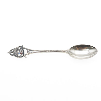925 Sterling Silver Antique Art Deco Enamel GTBC Flag Coffee Spoon
