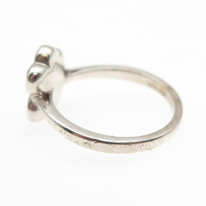 925 Sterling Silver Real Round-Cut Black & White Diamond Dog Paw Ring Size 7