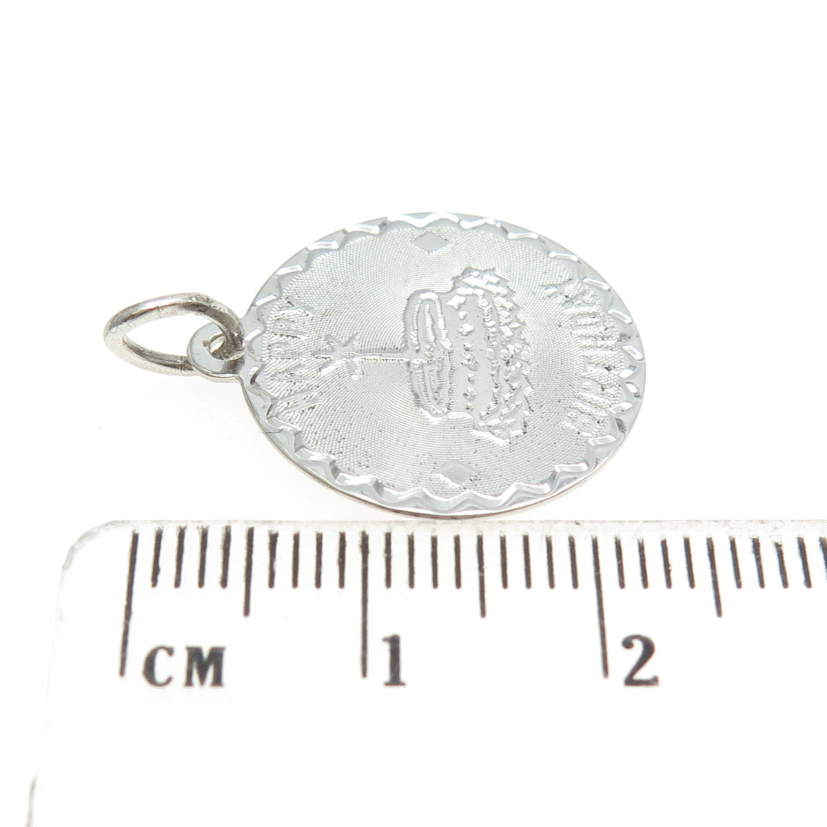 CREA 925 Sterling Silver Vintage Happy Birthday Round Charm Pendant