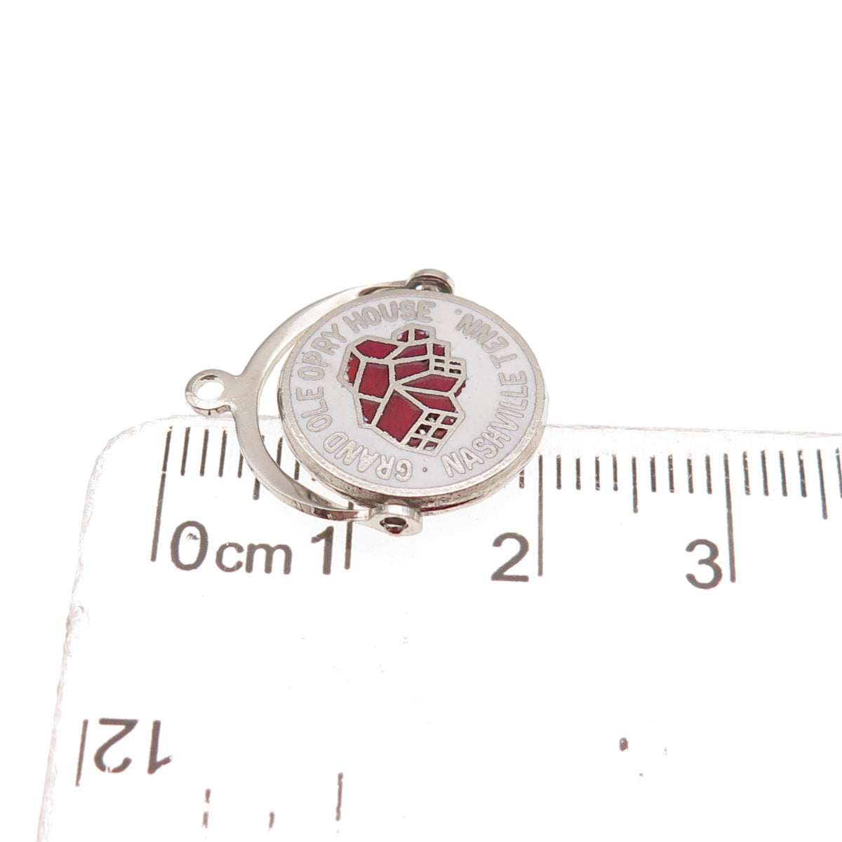 925 Sterling Silver Vintage Enamel Grand Ole Opry House Nashville Mini Pendant