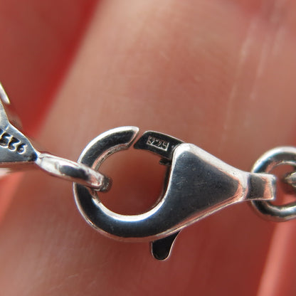 925 Sterling Silver Real Black & White Diamond Infinity Link Bracelet 7"