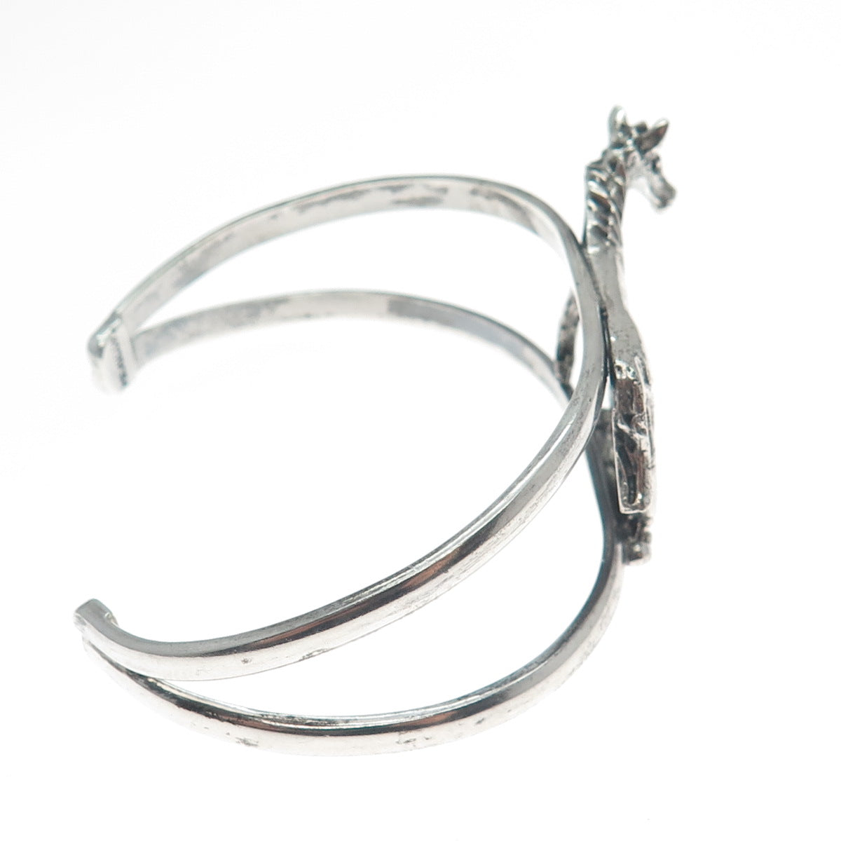 925 Sterling Silver Vintage Mexico Horse Adjustable Oxidized Bracelet 6.75"