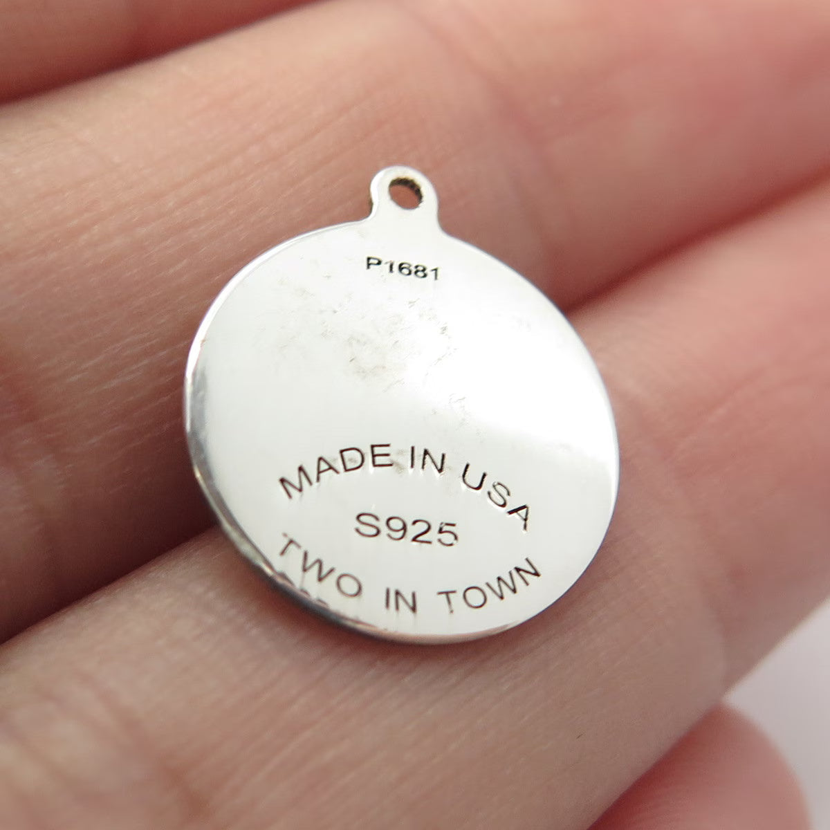 925 Sterling Silver USA Two In Town Poodle Dog Charm Pendant