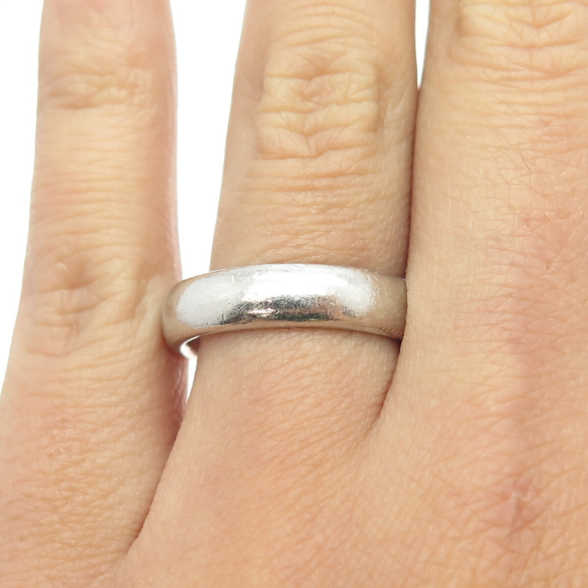 JACMEL 925 Sterling Silver Vintage Classic Wedding Band Ring Size 7.25