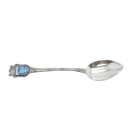 925 Sterling Silver Antique Enamel Nassau The Bahamas Sailboat Coffee Spoon