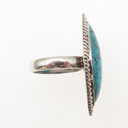 Krush Kandy 925 Sterling Silver Vintage Real Turquoise Beaded Ring Size 8.5