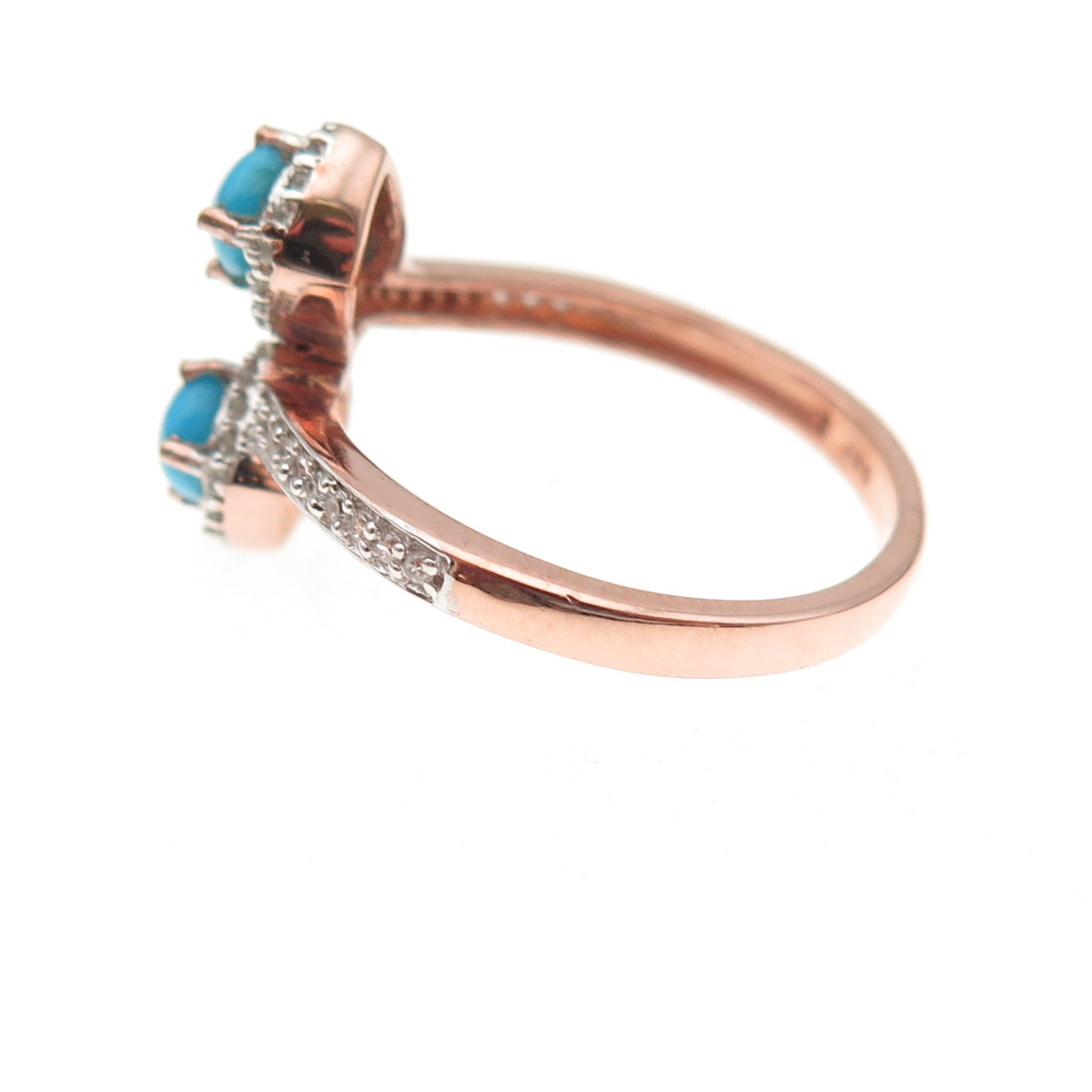 Chuck Clemency 925 Sterling Silver Gold Plated Real Turquoise Topaz Ring Size 8