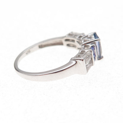 Chuck Clemency Sterling Silver Real Iolite Tanzanite White Topaz Ring Size 8.25
