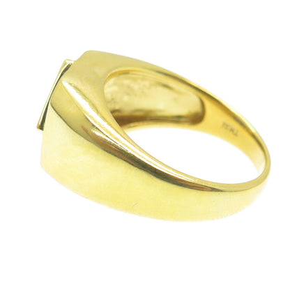 HAN 925 Sterling Silver Gold Plated Lab-Created Sapphire Real Topaz Ring Size 11
