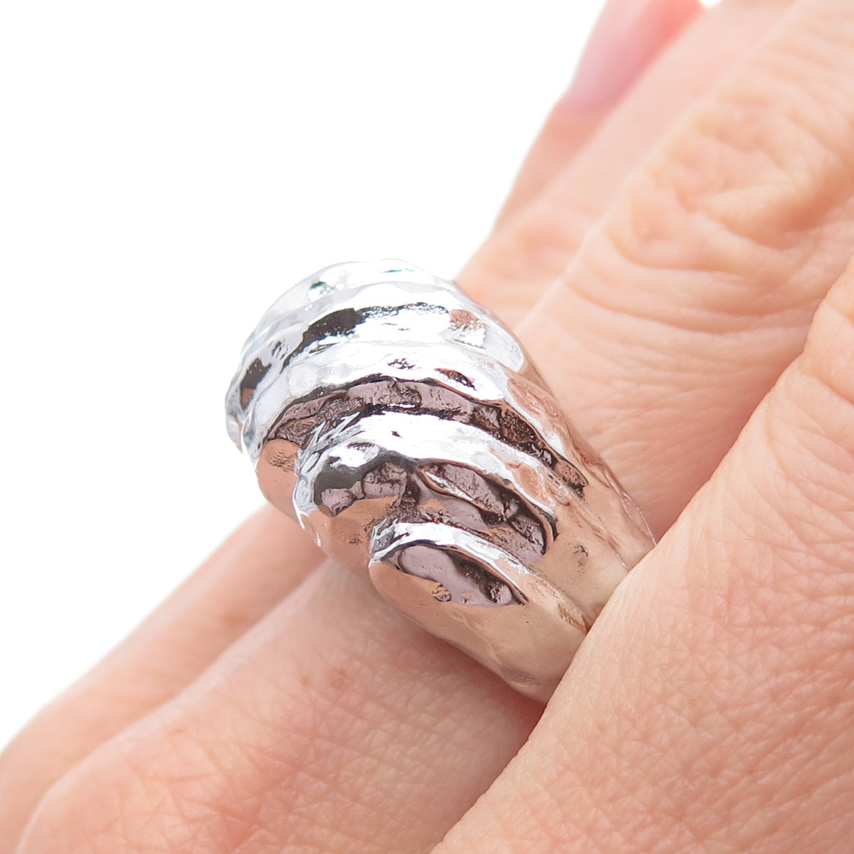 ESPO JOSEPH ESPOSITO 925 Sterling Silver Vintage Ribbed Dome Ring Size 9