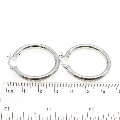 925 Sterling Silver Tube Hoop Earrings