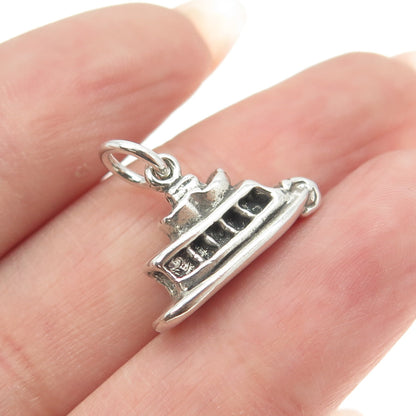 925 Sterling Silver Vintage Boat Charm Pendant