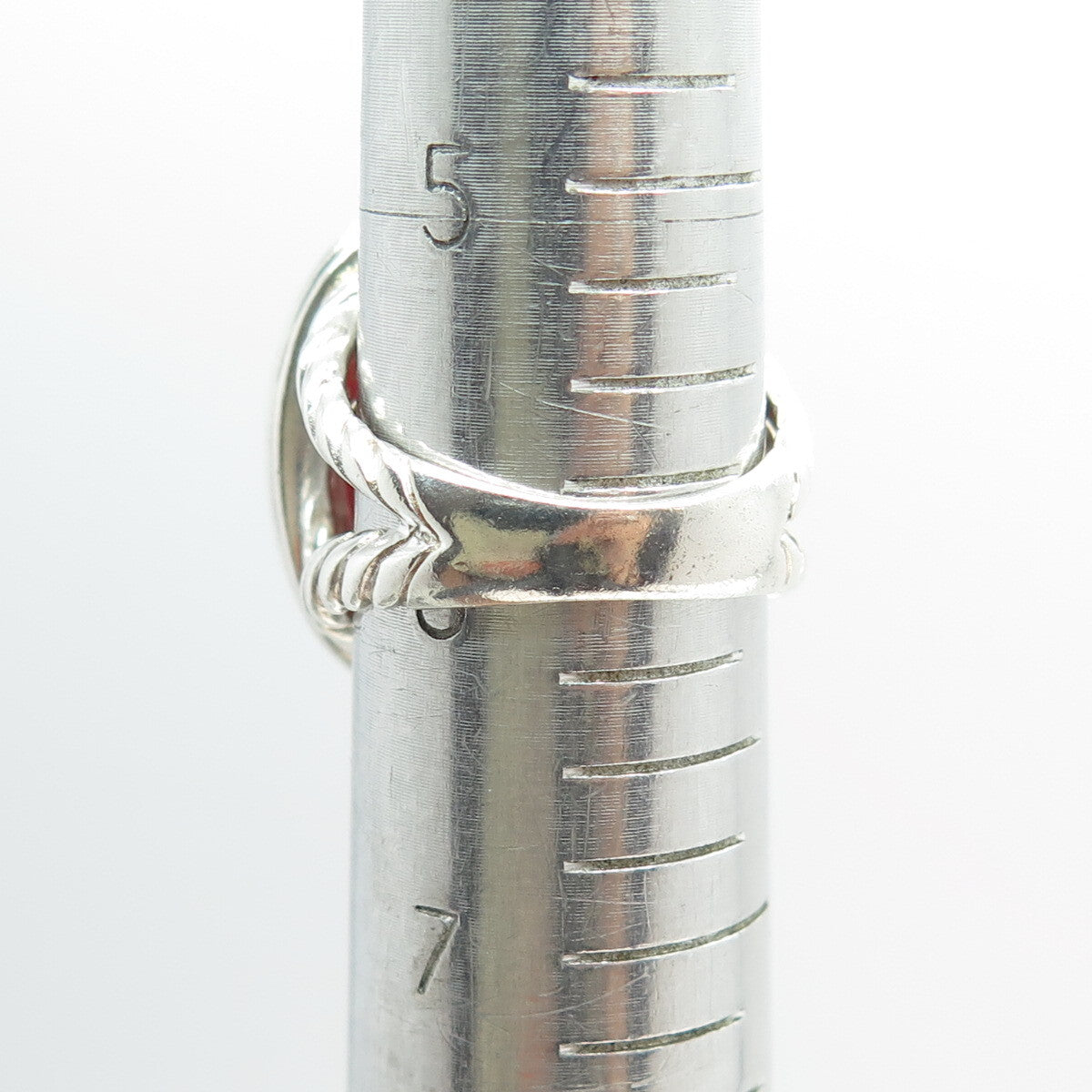 CHAPAL ZENRAY 925 Sterling Silver 2-Tone Vintage Real Carnelian Ring Size 6