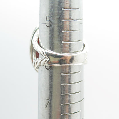 CHAPAL ZENRAY 925 Sterling Silver 2-Tone Vintage Real Carnelian Ring Size 6