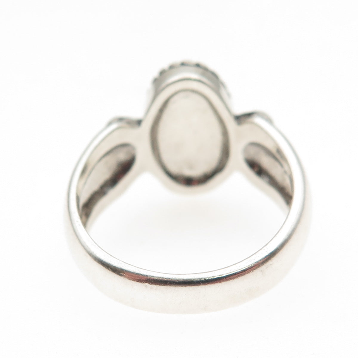 Carolyn Pollack 925 Sterling Silver Vintage Real MOP Oxidized Ring Size 8.25