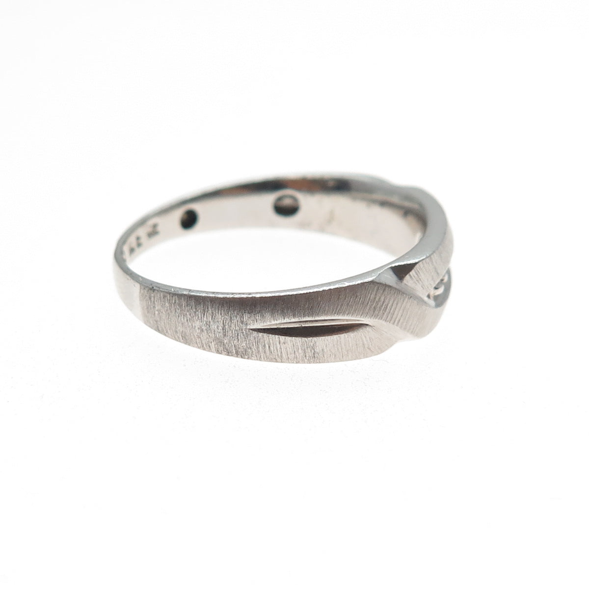 925 Sterling Silver Round-Cut C Z Modernist Ring Size 11.25