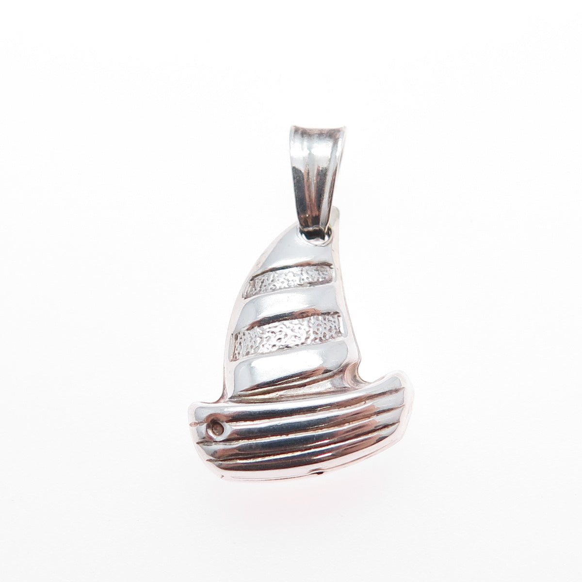 925 Sterling Silver Vintage Italy Sailboat Minimalist Charm Pendant