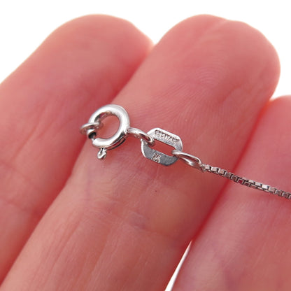 Jane Seymour 925 Sterling Silver Real Diamond Open Heart Box Chain Necklace 18"