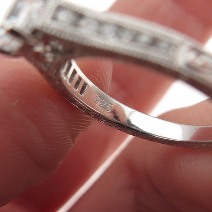 925 Sterling Silver Round-Cut C Z Engagement Ring Size 6.5