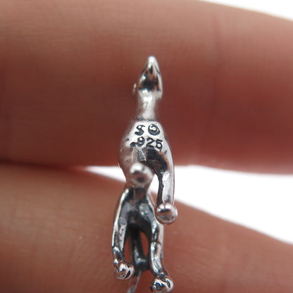 SHUBE 925 Sterling Silver Vintage Dog Minimalist Charm Pendant