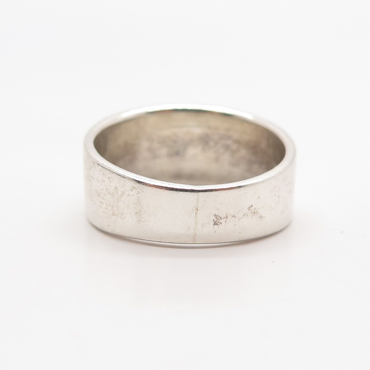 925 Sterling Silver Vintage Carved Abstract Band Ring Size 8.25