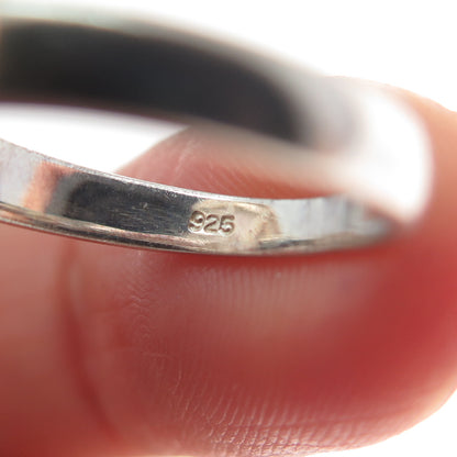 925 Sterling Silver Vintage Real Pearl Oxidized Ring Size 5.25