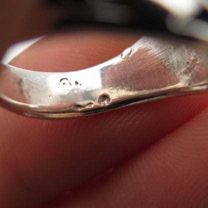 925 Sterling Silver Vintage Pentagram Oxidized Biker Ring Size 5.5