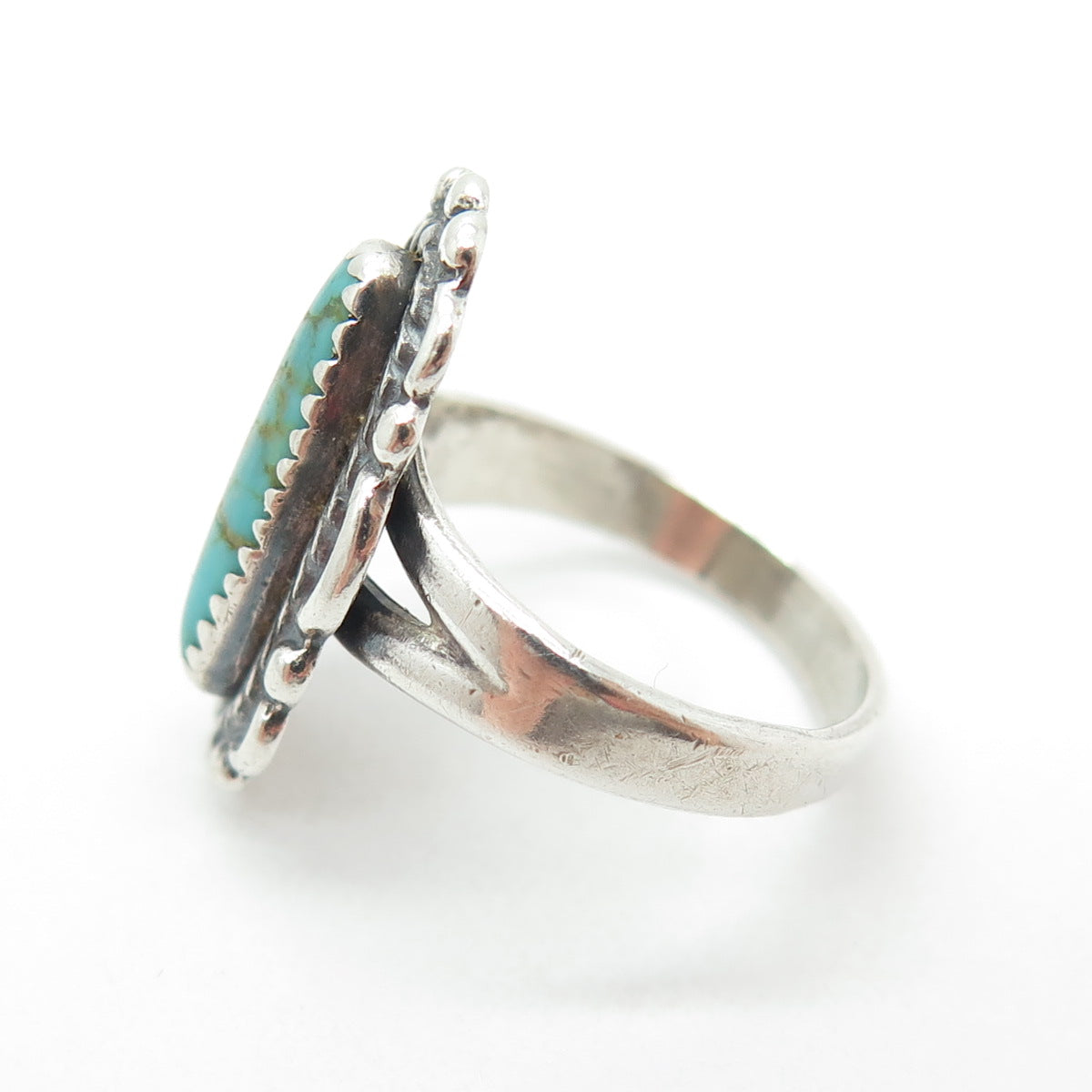 BELL TRADING POST Old Pawn 925 Sterling Silver Vintage Turquoise Ring Size 5.25