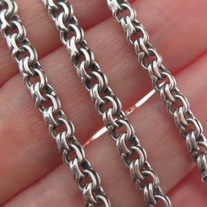 925 Sterling Silver Vintage Bismark Chain Necklace 28"