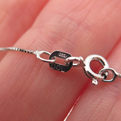 925 Sterling Silver Round-Cut C Z Letter B Initial Box Chain Necklace 18"