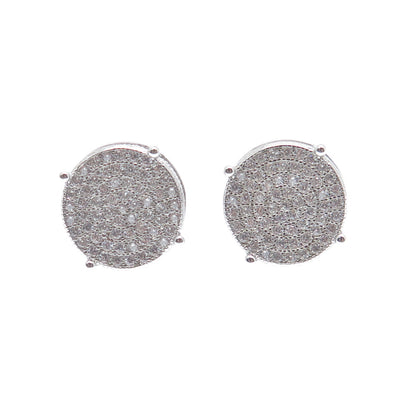 925 Sterling Silver Round-Cut C Z Sparkle Stud Earrings