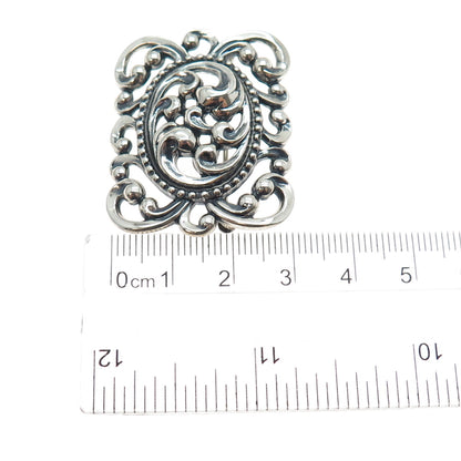 DANECRAFT 925 Sterling Silver Antique Art Deco Swirl Oxidized Pin Brooch