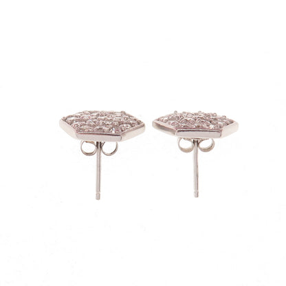 925 Sterling Silver Round-Cut C Z Stud Earrings