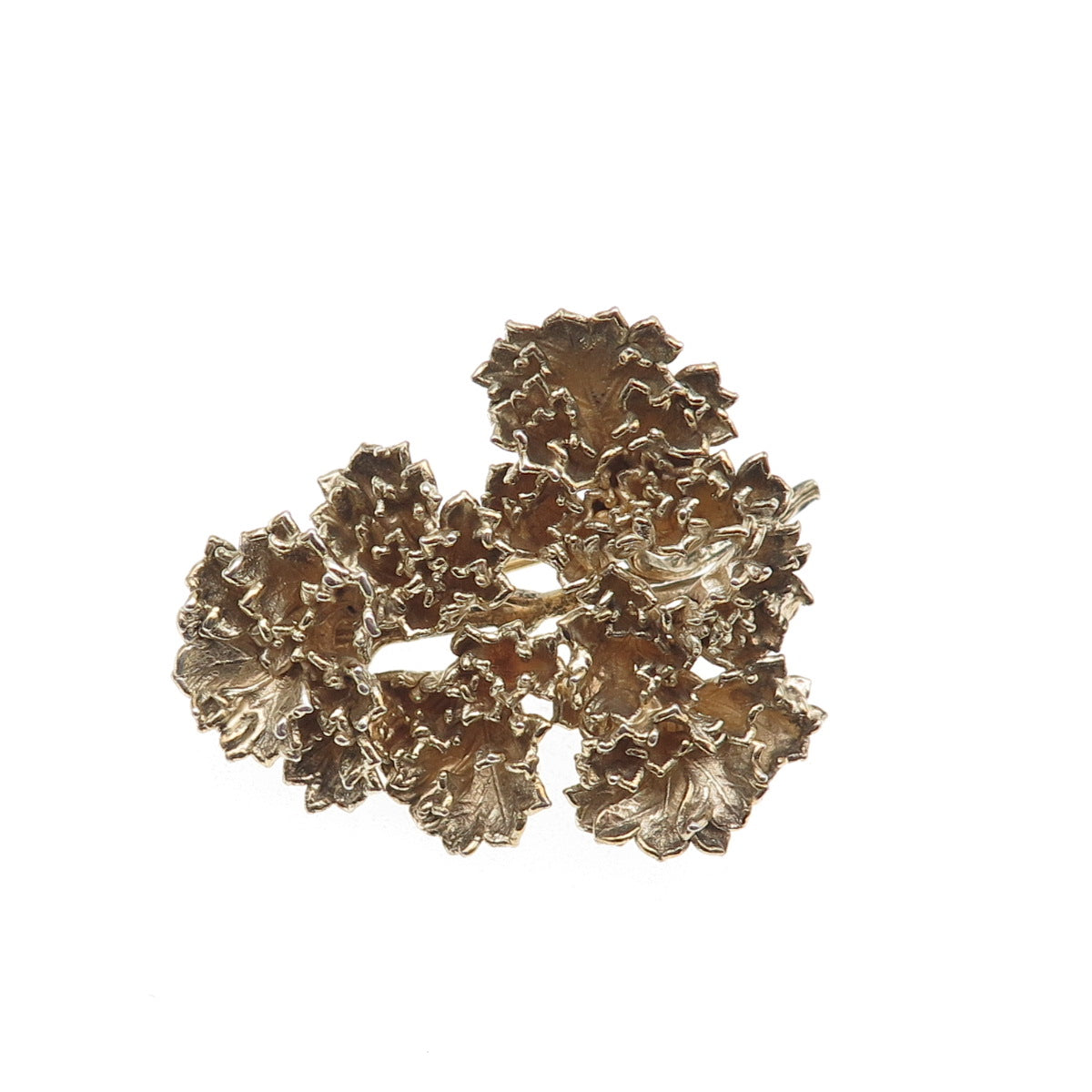 Eggert 925 Sterling Silver Gold Plated Vintage Denmark Flora Danica Pin Brooch