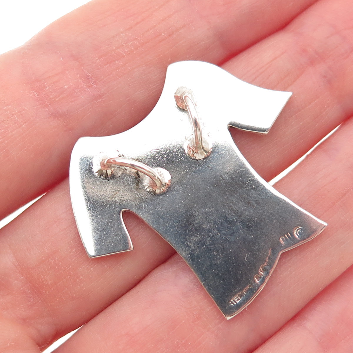 925 Sterling Silver 14K Gold Vintage Love Tennis Racket Slide Charm Pendant
