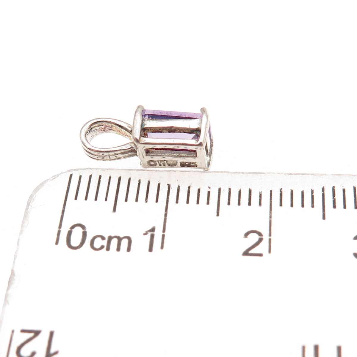 Charles Winston 925 Sterling Silver Vintage Real Amethyst Charm Pendant