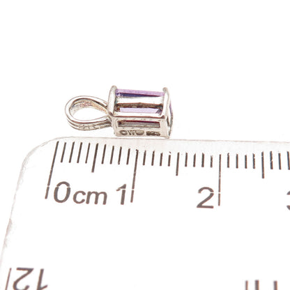 Charles Winston 925 Sterling Silver Vintage Real Amethyst Charm Pendant