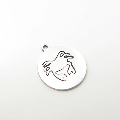 925 Sterling Silver USA Two In Town Crab Charm Pendant