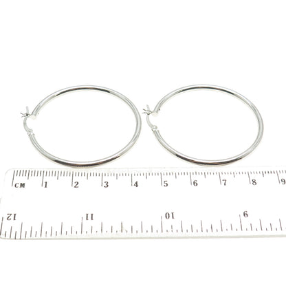 925 Sterling Silver Classic Hinged Hoop Earrings