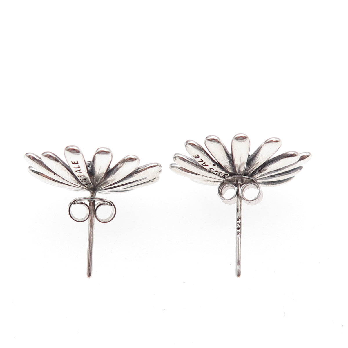 Pandora 925 Sterling Silver C Z Daisy Flower Earrings