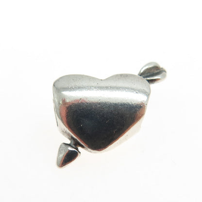 MICHAEL ANTHONY 925 Sterling Silver Italy Heart Arrow Bead Charm