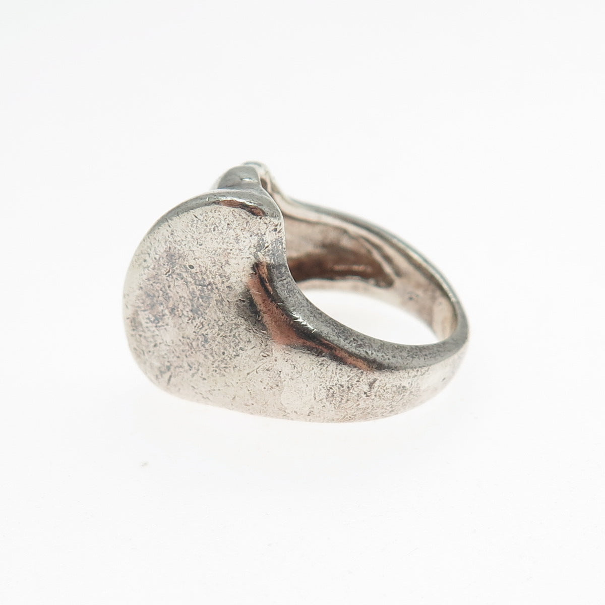 925 Sterling Silver Vintage Modernist Flame Oxidized Ring Size 6.25