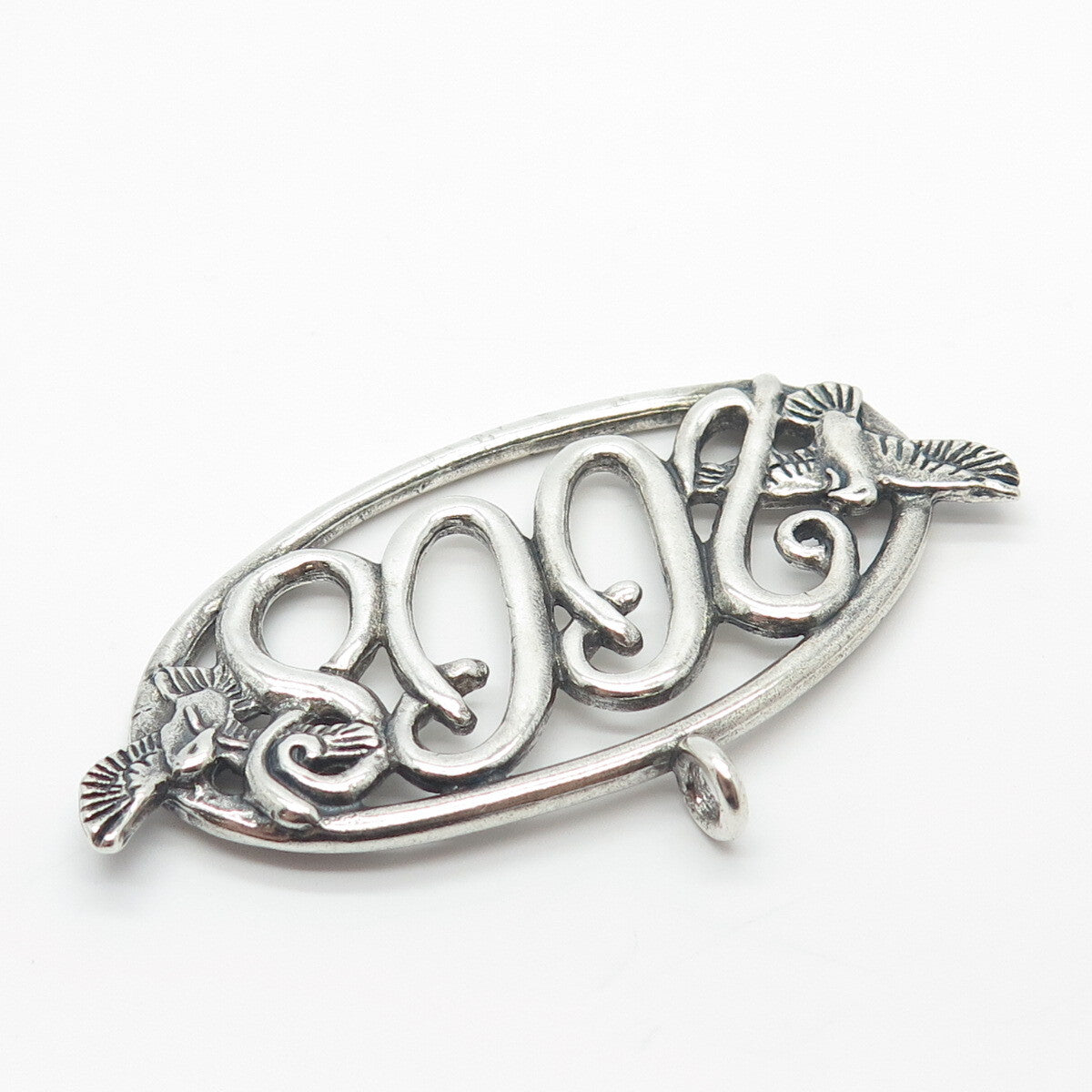 925 Sterling Silver Vintage "2008" Hummingbird Bird Christmas Tree Ornament