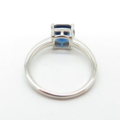 DAZZLERS 925 Sterling Silver Nano Sapphire Ring Size 5