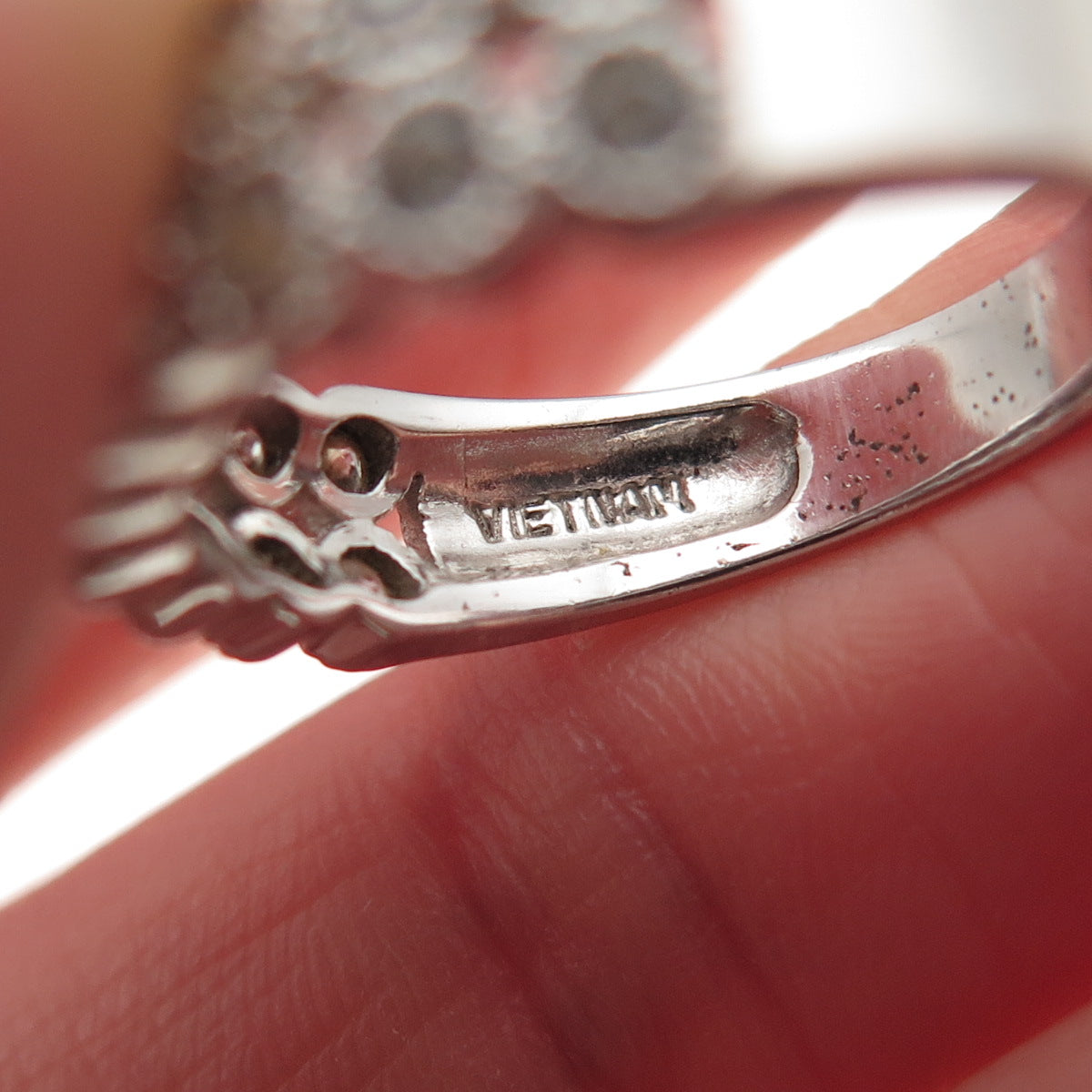 925 Sterling Silver Round-Cut C Z 2-Row Ring Size 6
