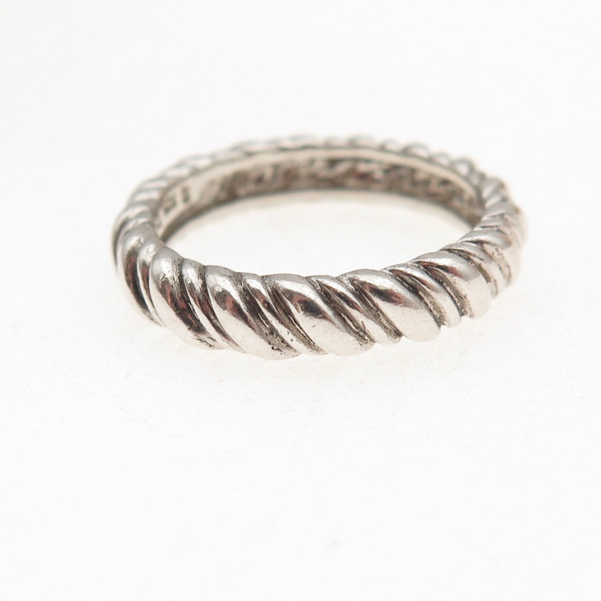 Ross Simons 925 Sterling Silver Vintage Ribbed Oxidized Band Ring Size 7