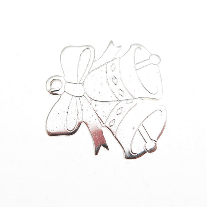 Danecraft 925 Sterling Silver Vintage Christmas Bells Mini Charm Pendant
