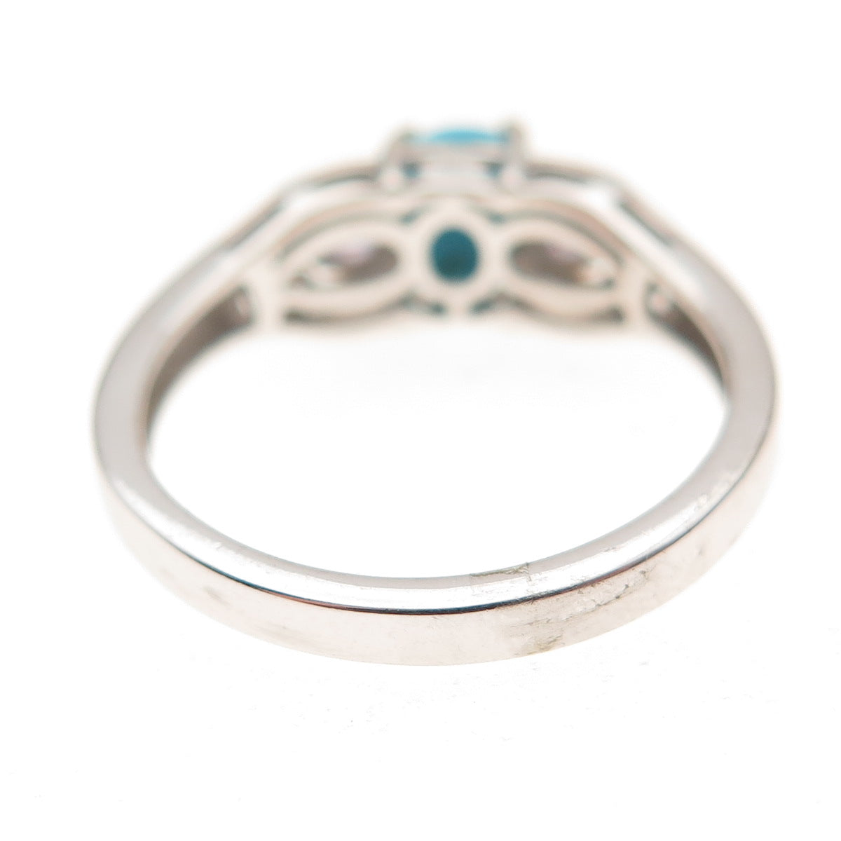 Chuck Clemency 925 Sterling 2-Tone Real Turquoise & Tanzanite Ring Size 8.25