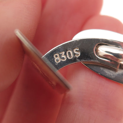 830S Silver 2-Tone Vintage Scandinavian Modernist Cufflinks