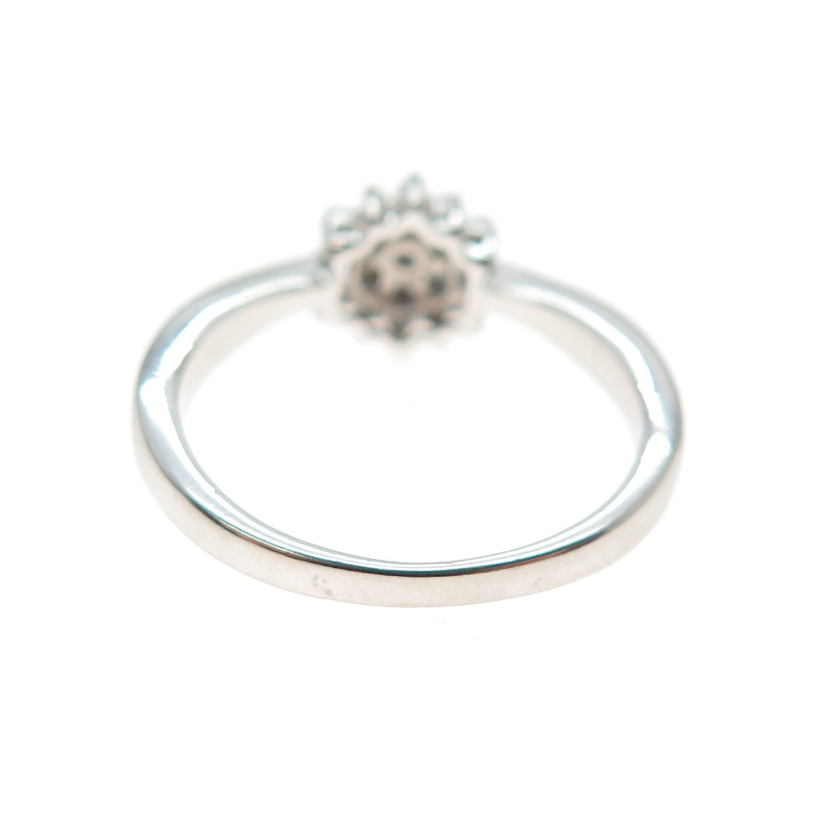 925 Sterling Silver Round-Cut C Z Flower Promise Ring Size 6.25